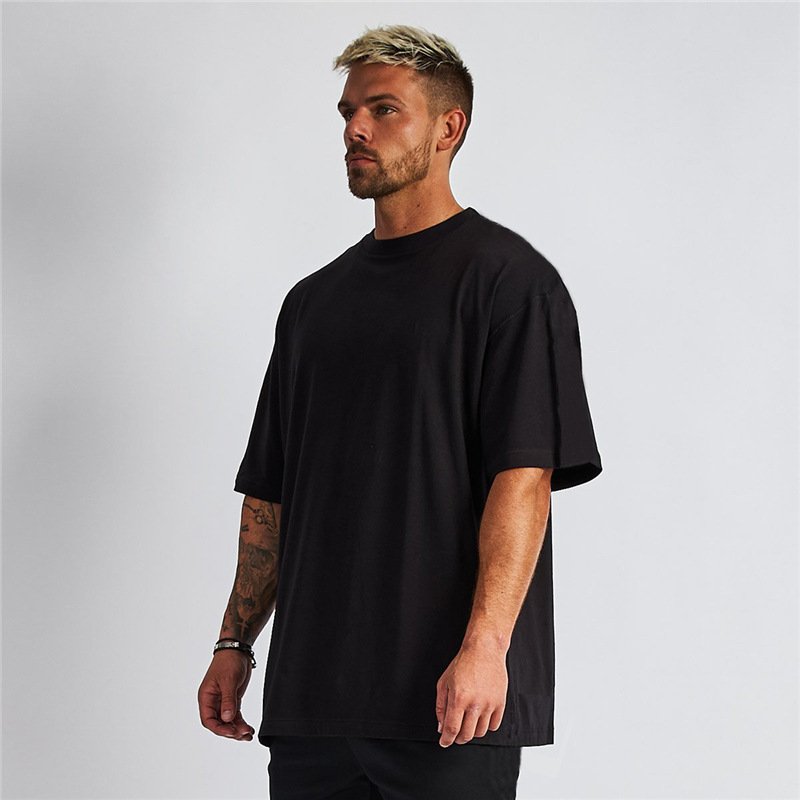 Custom Mens Cotton T Shirt Gym Fitness Short Sleeve T Shirts Men's Training Jogging T Shirt