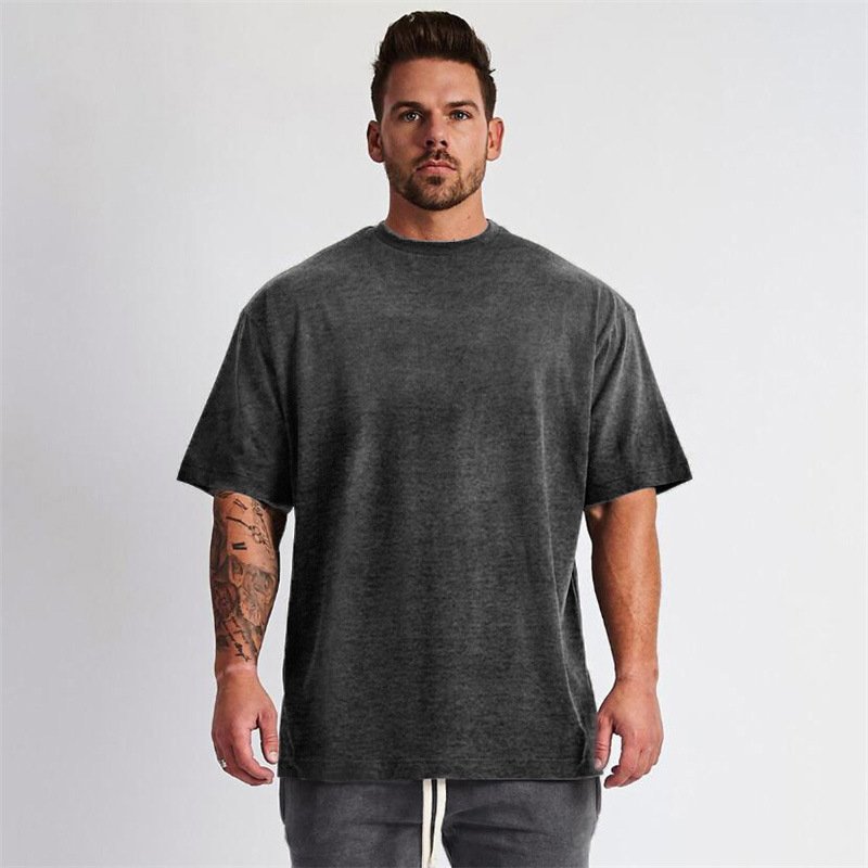 Custom Mens Cotton T Shirt Gym Fitness Short Sleeve T Shirts Men's Training Jogging T Shirt