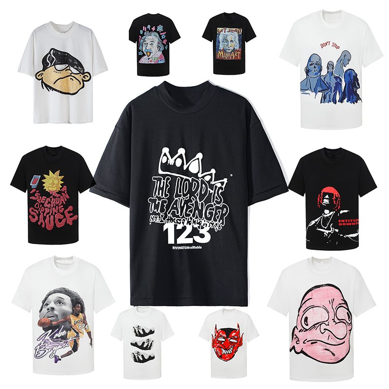 American fashion street brand men's T-shirt shoulder down oversized loose hip-hop style T-shirt hot selling