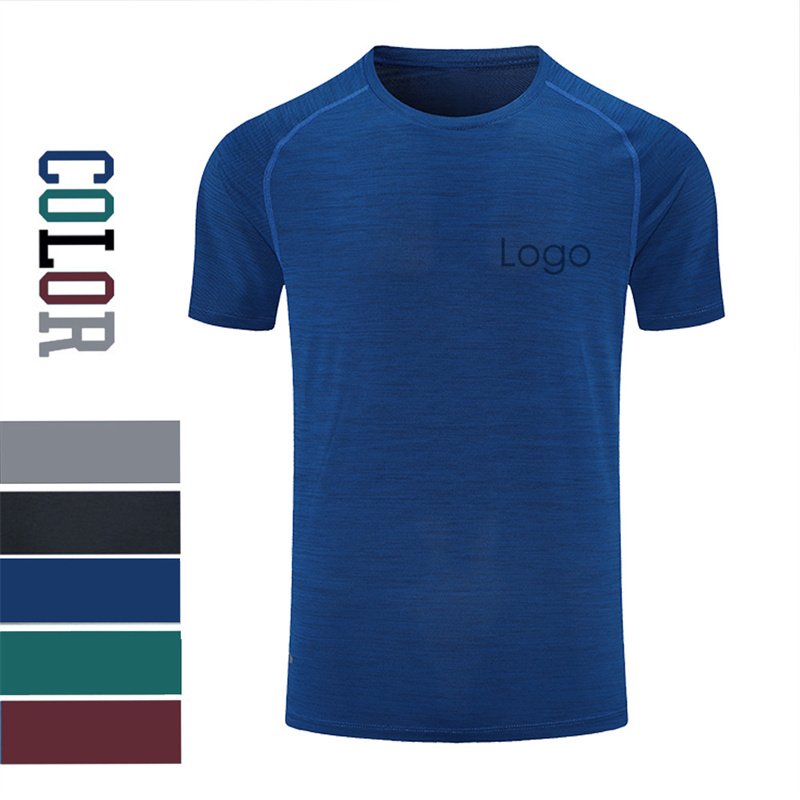 OEM gym causal polyester sports fitness wear moisture wicking men's t-shirt custom plain slim fit t shirt for men