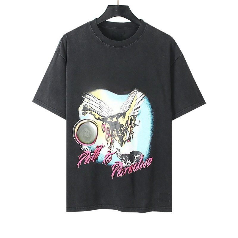 Wholesale High Quality 100% Cotton 230G Print Enzyme Wash drop Shoulder Heavyweight Hiphop Oversized Custom Unisex Men's Tshirts
