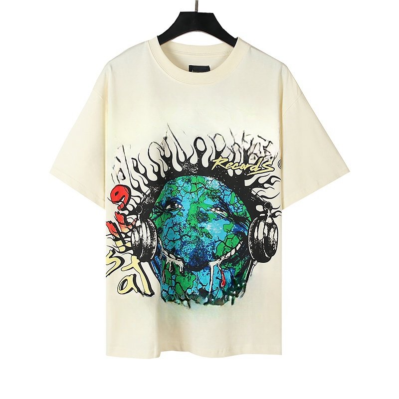 Wholesale High Quality 100% Cotton 230G Print Enzyme Wash drop Shoulder Heavyweight Hiphop Oversized Custom Unisex Men's Tshirts