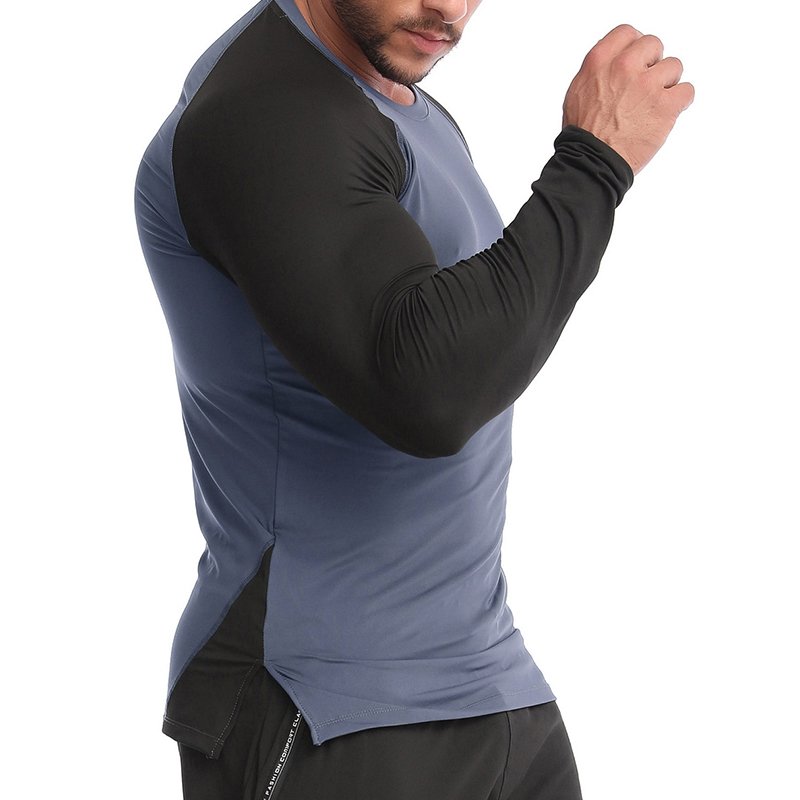 Hot Sale Men's Sports Active Running T Shirts Long Sleeves Quick Dry Training Shirts Men Gym Compression Tops Tee