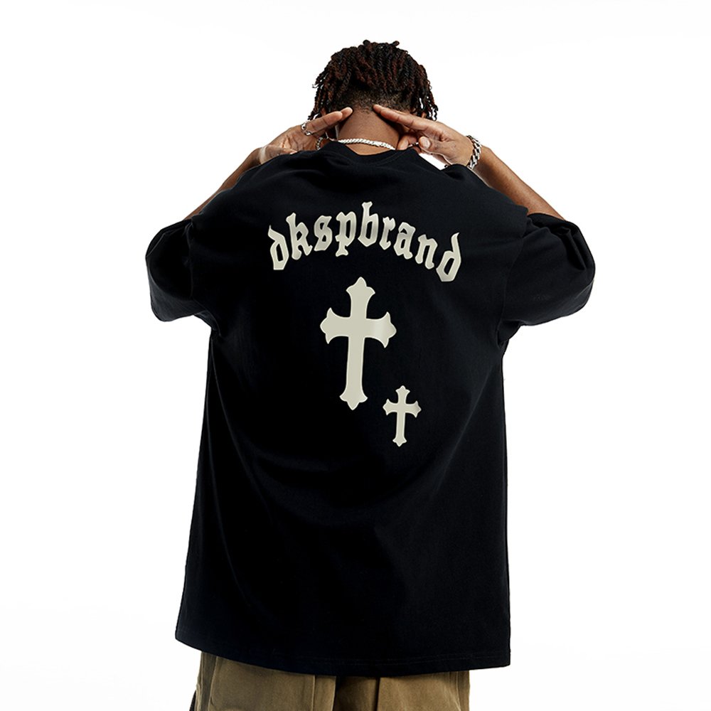 Custom Street wear oversize short sleeve crew neck plain men's 100% cotton puff printed embroidery logo t-shirts