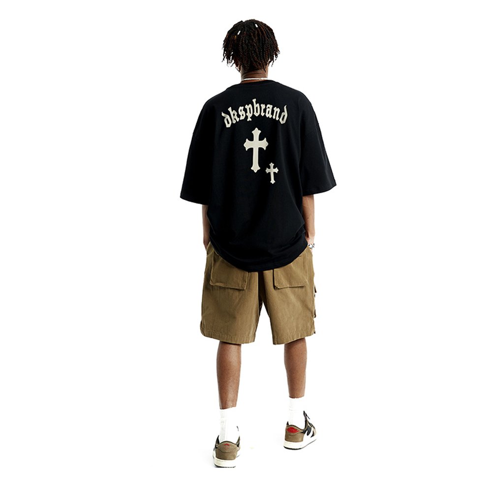 Custom Street wear oversize short sleeve crew neck plain men's 100% cotton puff printed embroidery logo t-shirts