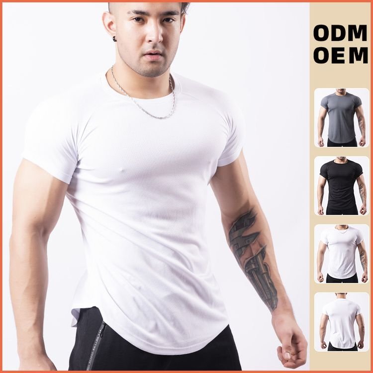 Quick Dry Wholesale Breathable Mesh Workout Sweat Resistant Loose Polyester Material Fitness Gym Men T-shirt