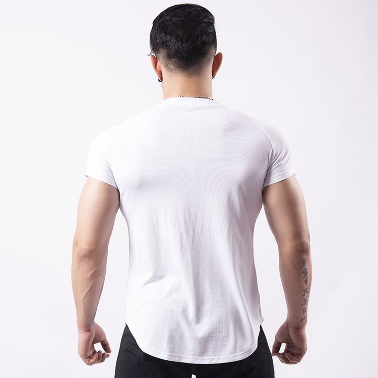 Quick Dry Wholesale Breathable Mesh Workout Sweat Resistant Loose Polyester Material Fitness Gym Men T-shirt