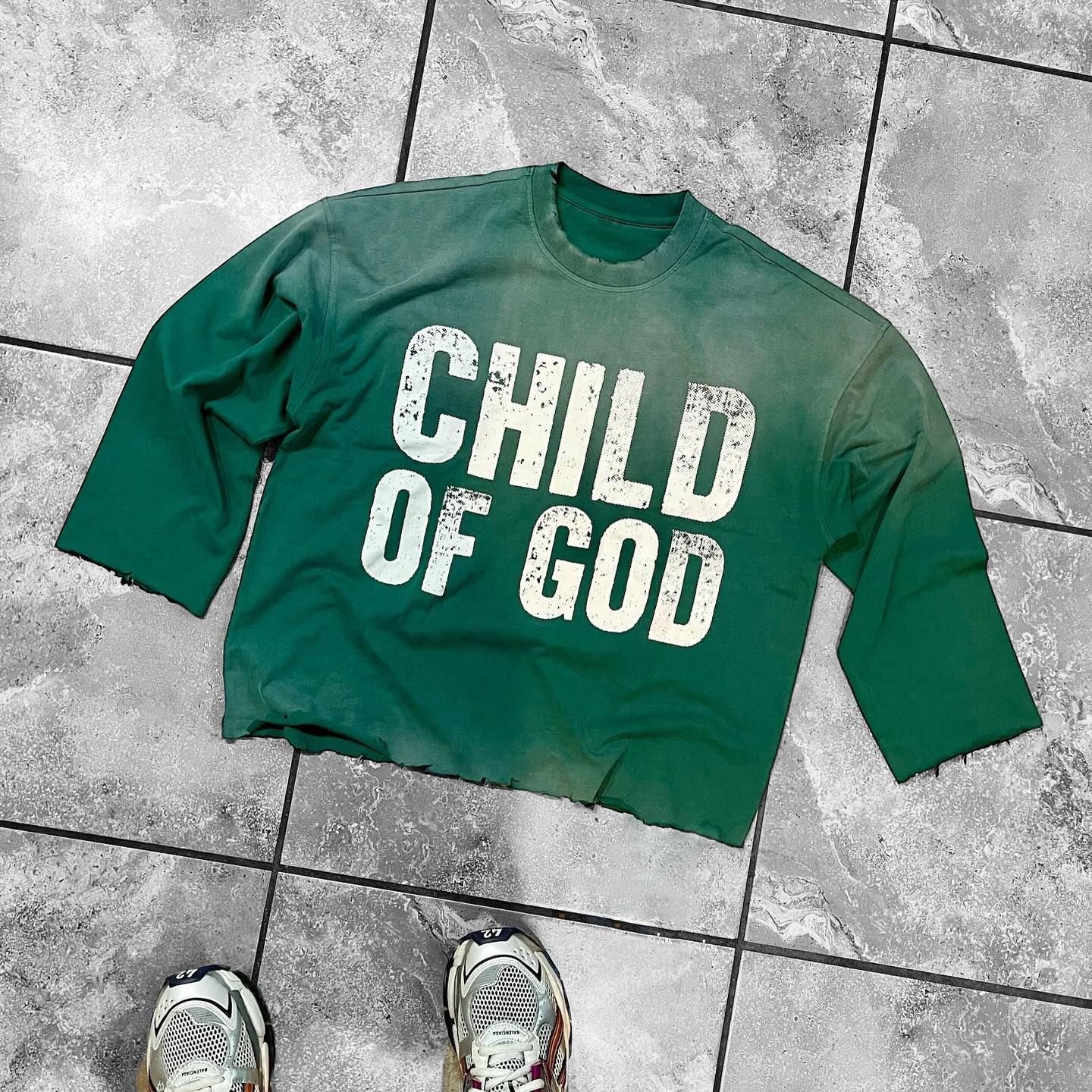 Custom Streetwear Screen Print Cut Raw Hem Boxy Cropped T shirt Oversized Heavyweight Vintage Sun Faded Acid Wash T-Shirt