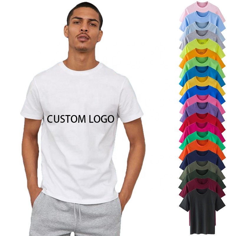 Wholesale Unisex White T shirts No Label No Tag Brand In Bulk Plain 100% Cotton Tee Shirt Custom Logo Team Men's Summer T-Shirt