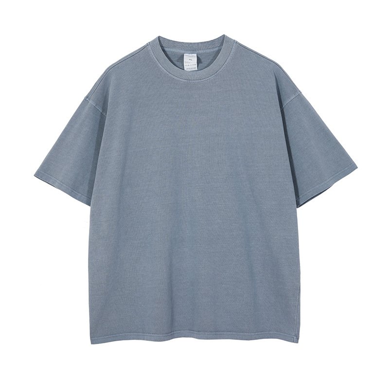 Heavy Weight Blank Solid T Shirt 250g Washed Oversize Short Sleeve Plus Size Men's T-shirts For Men 100% Cotton