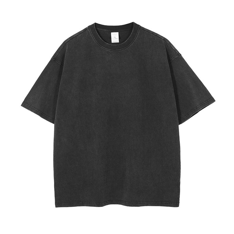 Heavy Weight Blank Solid T Shirt 250g Washed Oversize Short Sleeve Plus Size Men's T-shirts For Men 100% Cotton