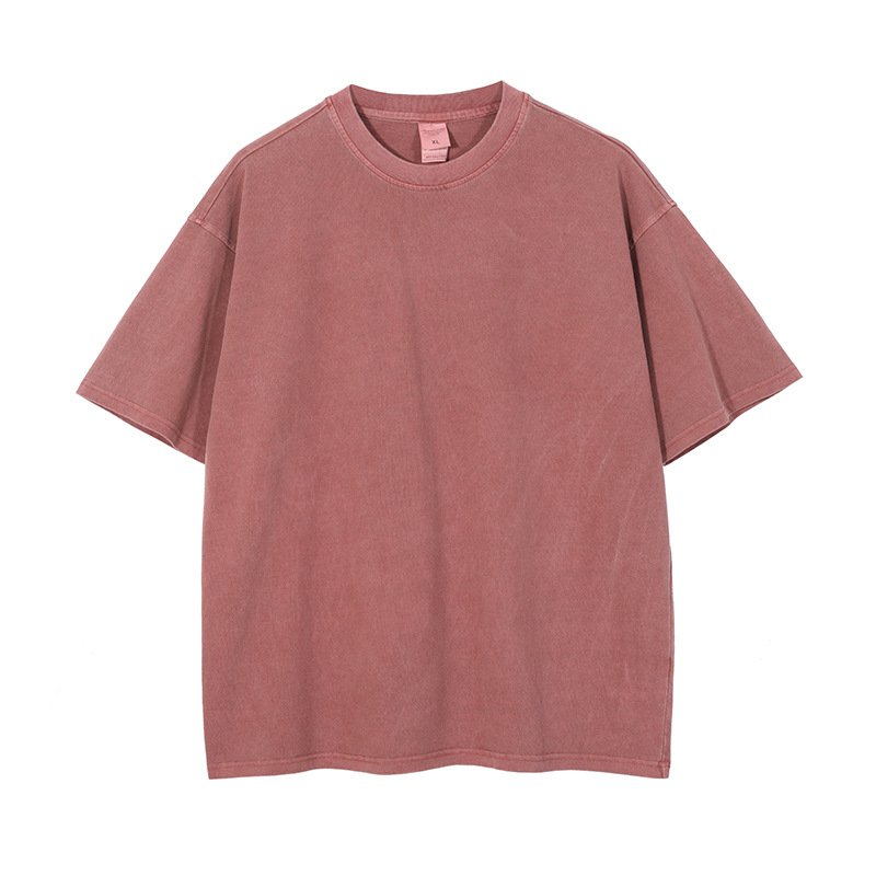 Heavy Weight Blank Solid T Shirt 250g Washed Oversize Short Sleeve Plus Size Men's T-shirts For Men 100% Cotton