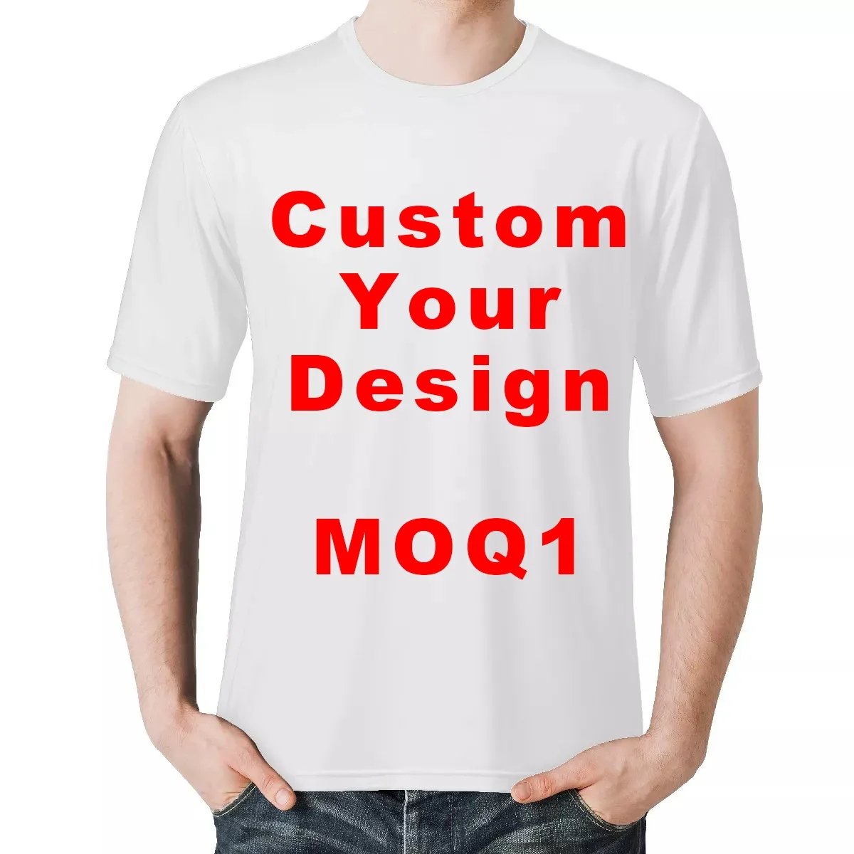 OEM Custom Logo Men's T-Shirt Unisex Extra Heavy Full Sublimation Cotton round Neck Large Size Customizable Print