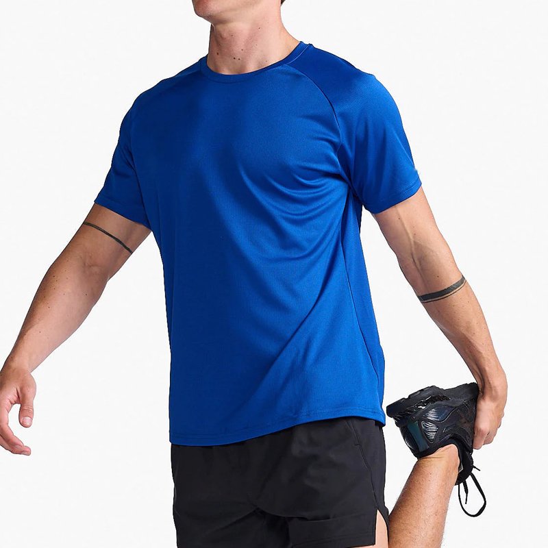 Factory Custom Logo Breathable Polyester Spandex Blank Fitness Gym T Shirts For Men