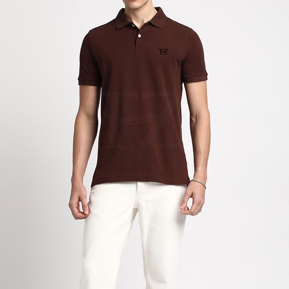 Men's Comfortable Cotton Polyester Polo T-Shirt with Custom Logo Quick Dry Solid Knitted Fabric for Golf and Work