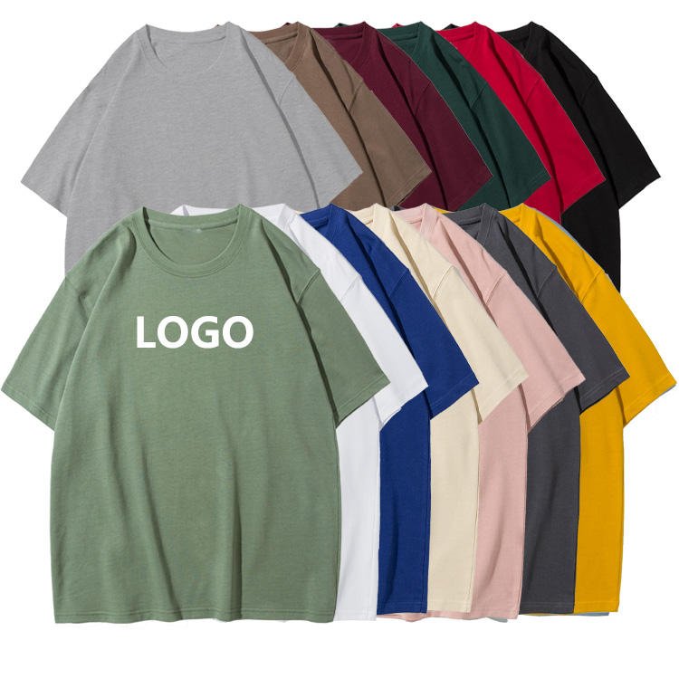 Factory Price Screen Print Unisex Plain Oversize Drop Shoulder Tee 100% Cotton Plain Heavyweight Custom T-Shirts Men's T-Shirt