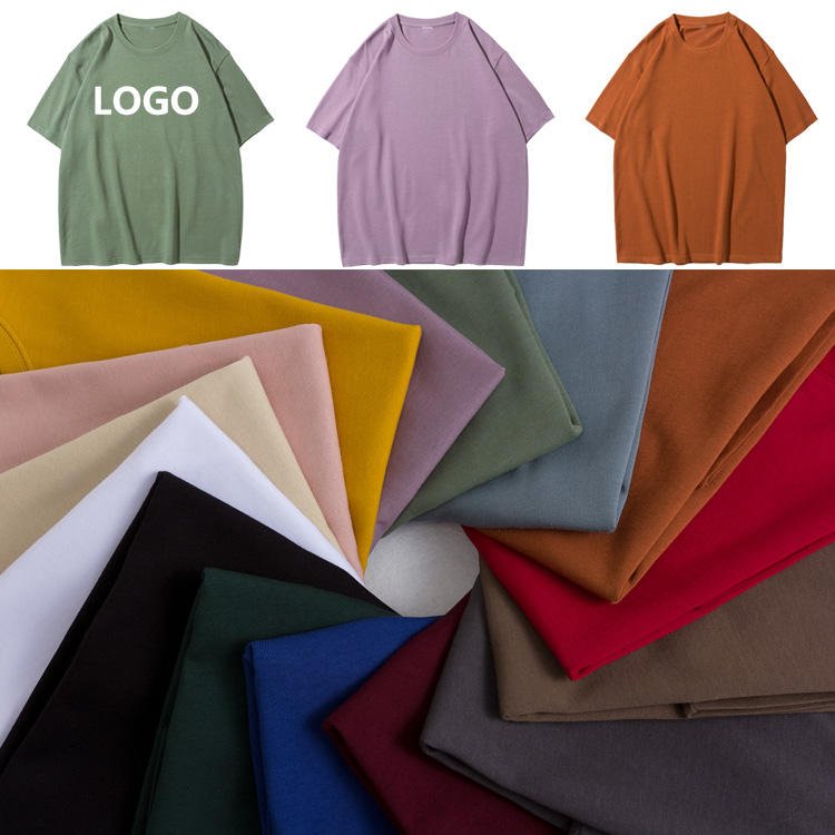 Factory Price Screen Print Unisex Plain Oversize Drop Shoulder Tee 100% Cotton Plain Heavyweight Custom T-Shirts Men's T-Shirt
