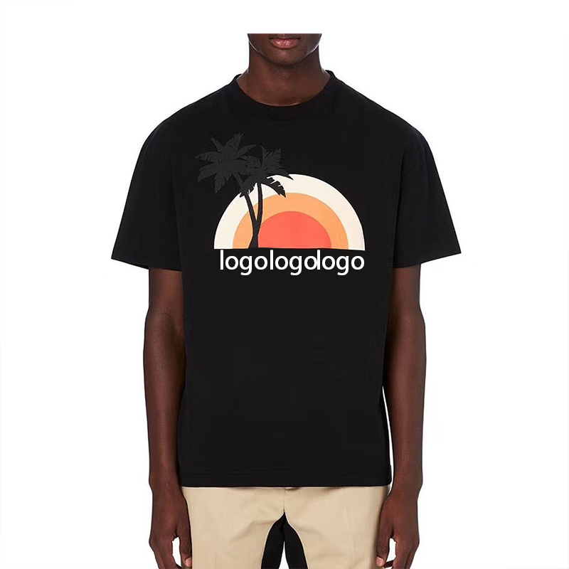 Collar Angel Blouses Men T Shirt Solid Color short Sleeve Summer Casual Men's Tee Shirt Casual Palm Mens Clothing T-shirts