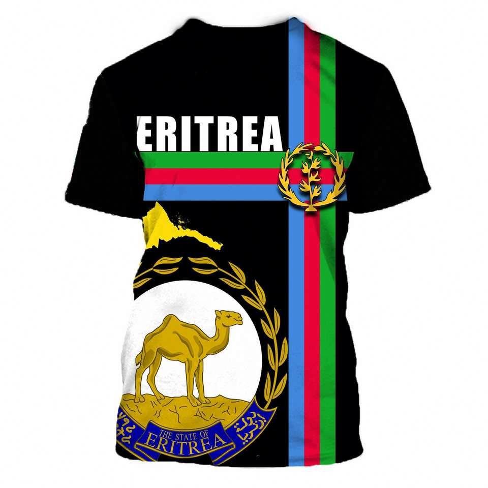 Hot Men Fitness Crewneck Eritrea Tshirts In Bulk Short Sleeve Custom Logo Eritrean Flag Quick Dry Plus Size T Shirts Summer Top