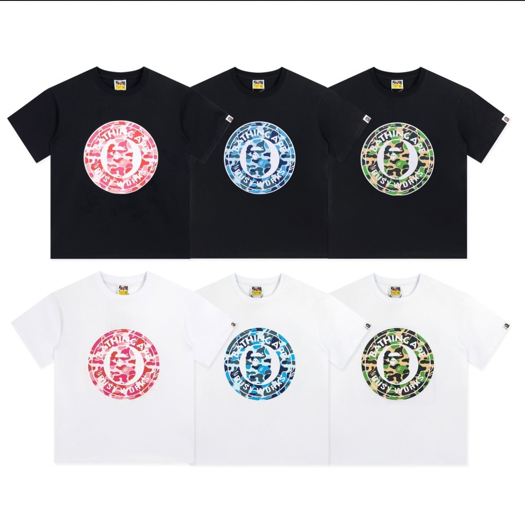 Summer New Style Wholesale Letter Print Ape Tee Casual Round Neck Short Sleeve Loose Cotton Unisex T-shirts