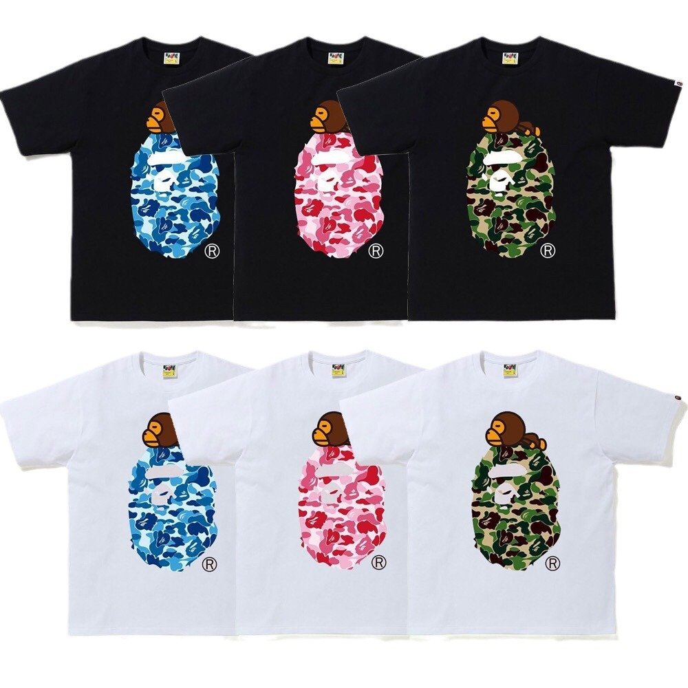 Summer New Style Wholesale Letter Print Ape Tee Casual Round Neck Short Sleeve Loose Cotton Unisex T-shirts