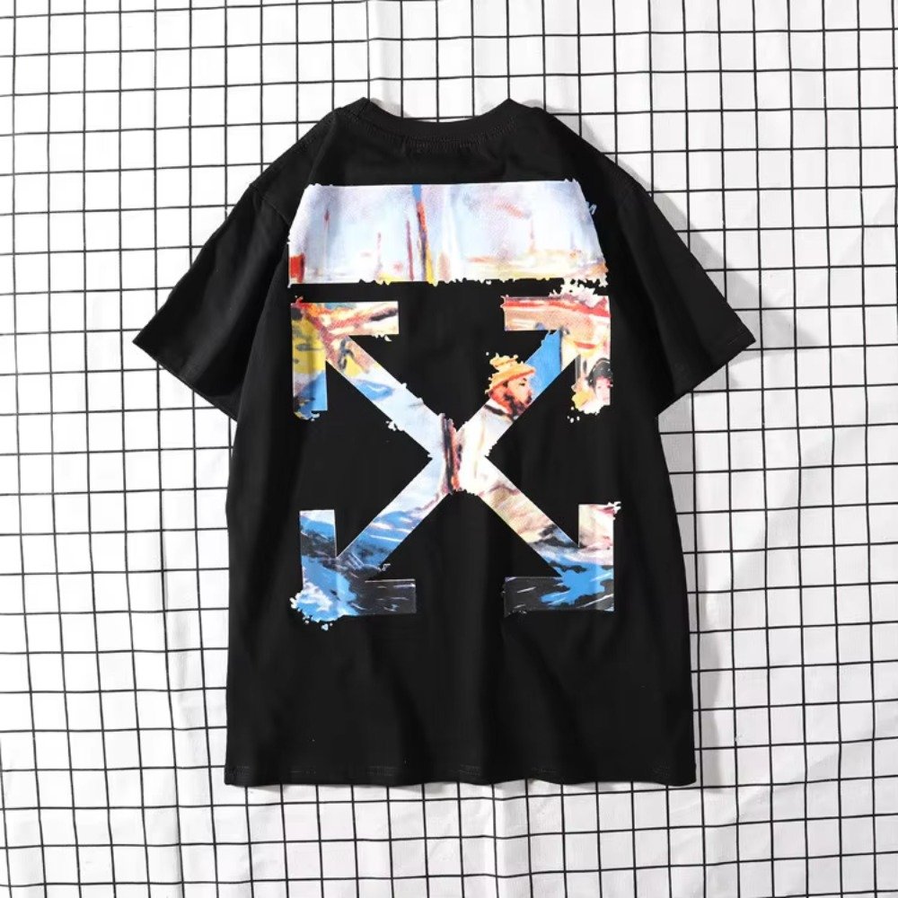 New Offs Wholesale High-quality 100% Cotton White Custom Brand Men T-shirts with Print Short Sleeve Unisex White T-shirt