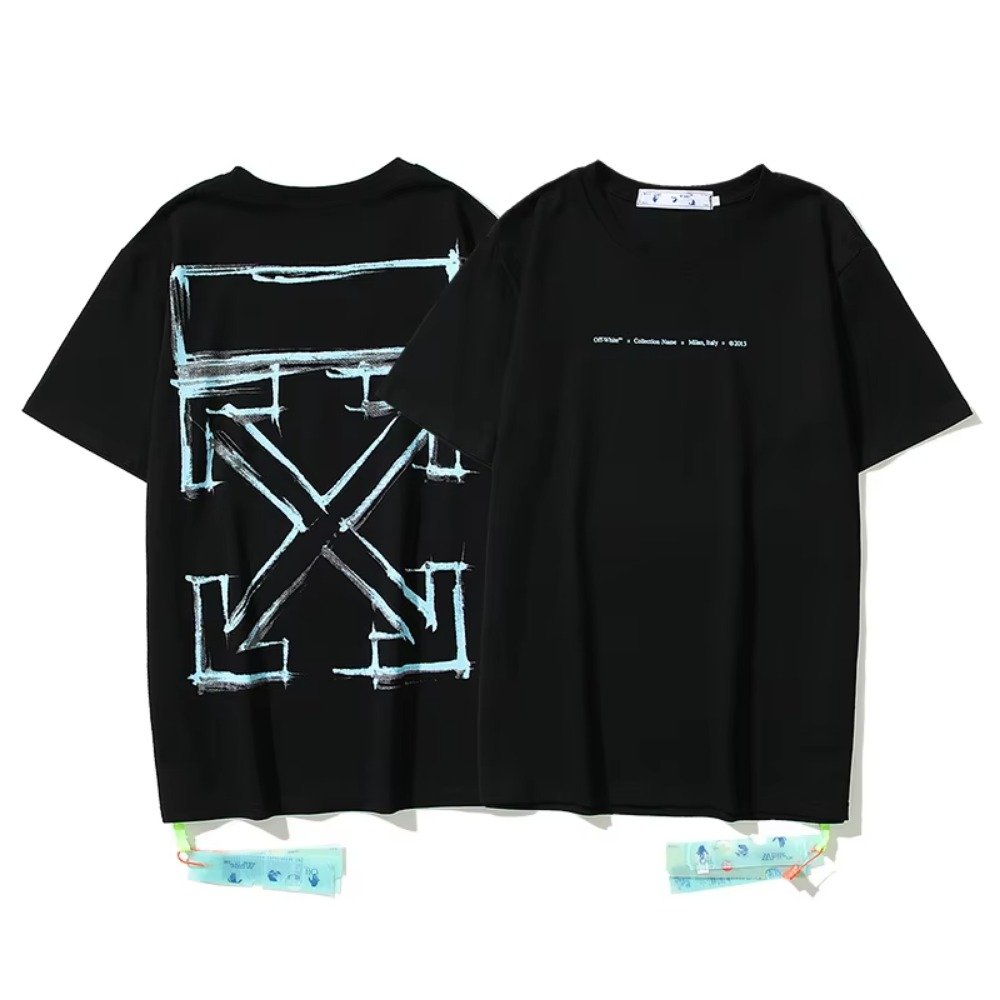New Offs Wholesale High-quality 100% Cotton White Custom Brand Men T-shirts with Print Short Sleeve Unisex White T-shirt