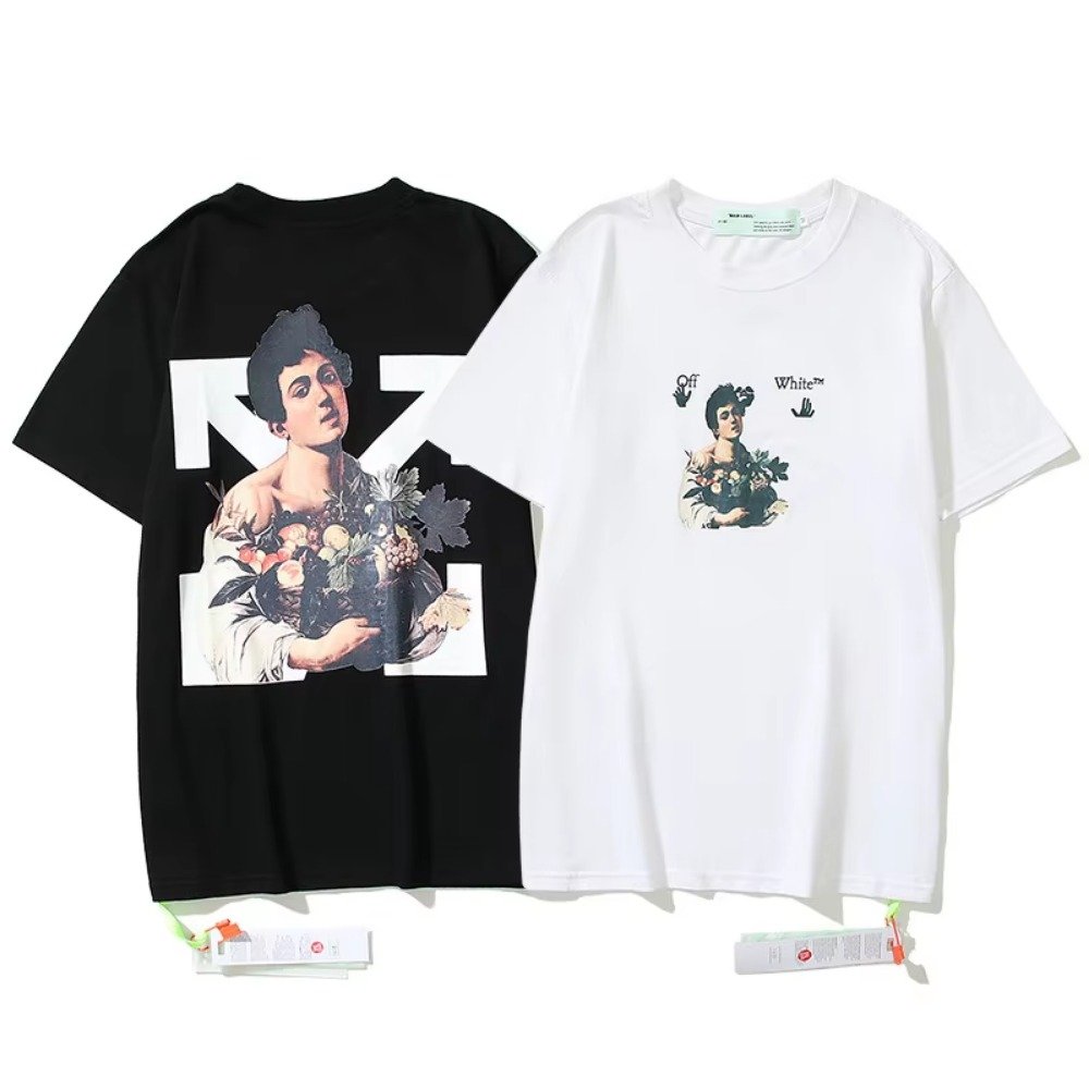 New Offs Wholesale High-quality 100% Cotton White Custom Brand Men T-shirts with Print Short Sleeve Unisex White T-shirt