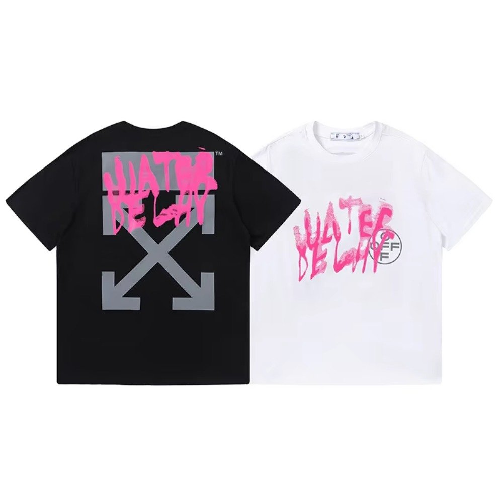 New Offs Wholesale High-quality 100% Cotton White Custom Brand Men T-shirts with Print Short Sleeve Unisex White T-shirt
