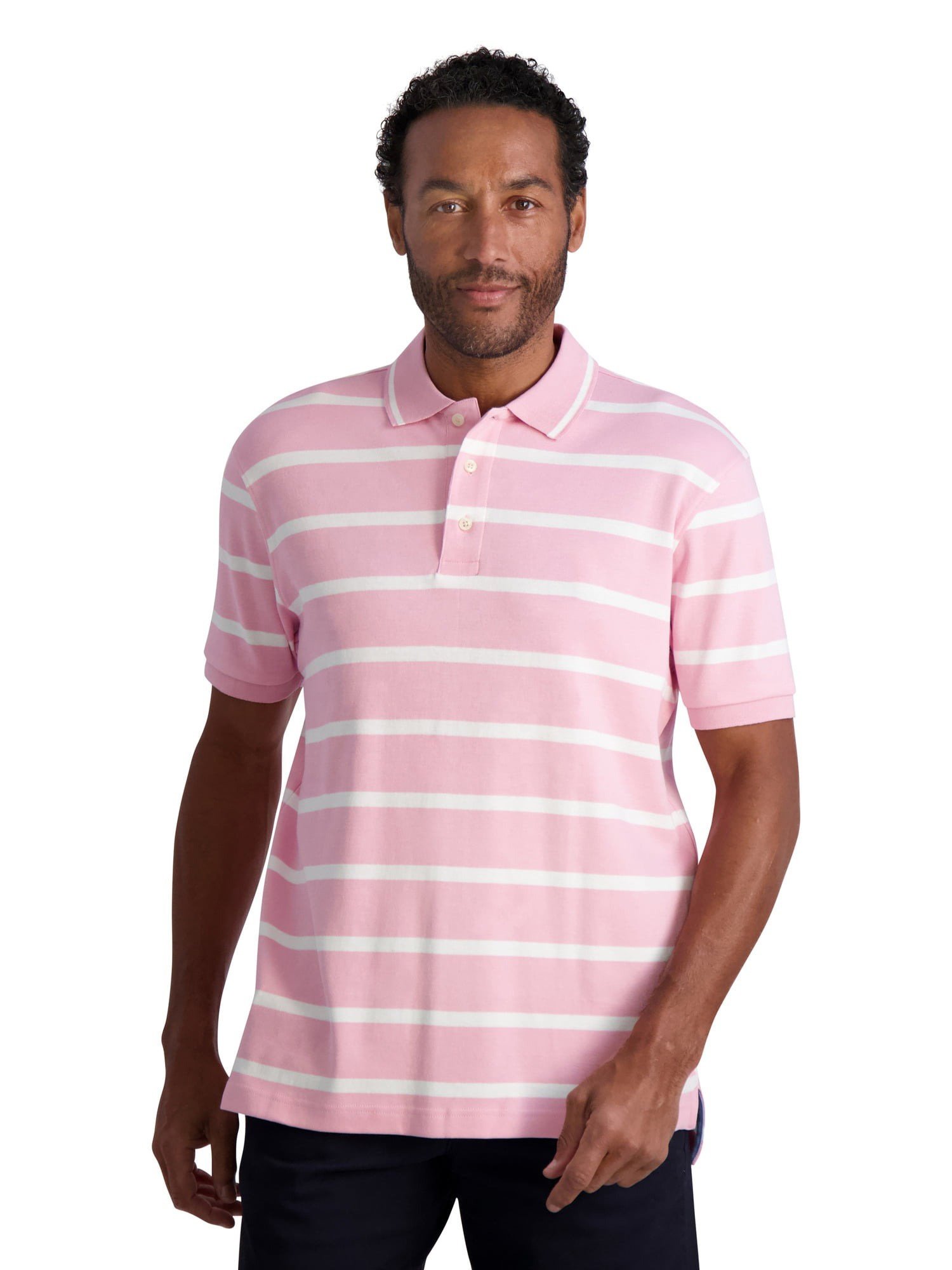 Best Quality Breathable Mens Polo Shirt Classic Fit Striped Cotton Jersey Polo Shirt, Sizes XS-4XB