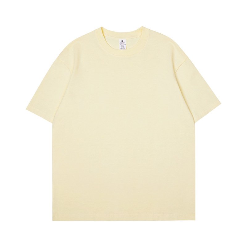 220g solid color casual loose men's t-shirt round neck women's short-sleeved cotton half-sleeved clothes men's t-shirts