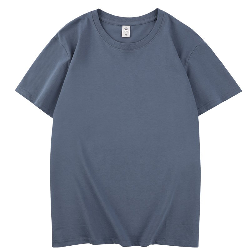 220g solid color casual loose men's t-shirt round neck women's short-sleeved cotton half-sleeved clothes men's t-shirts