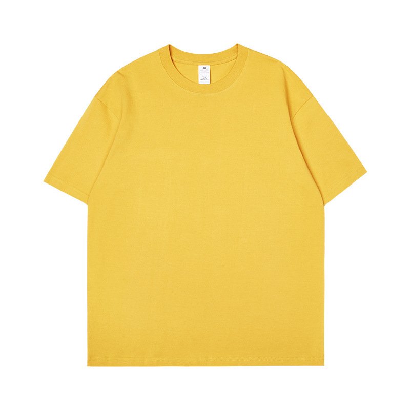 220g solid color casual loose men's t-shirt round neck women's short-sleeved cotton half-sleeved clothes men's t-shirts