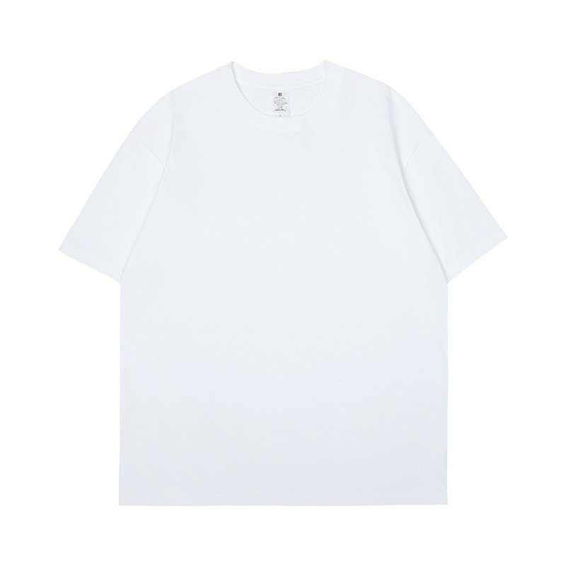 220g solid color casual loose men's t-shirt round neck women's short-sleeved cotton half-sleeved clothes men's t-shirts