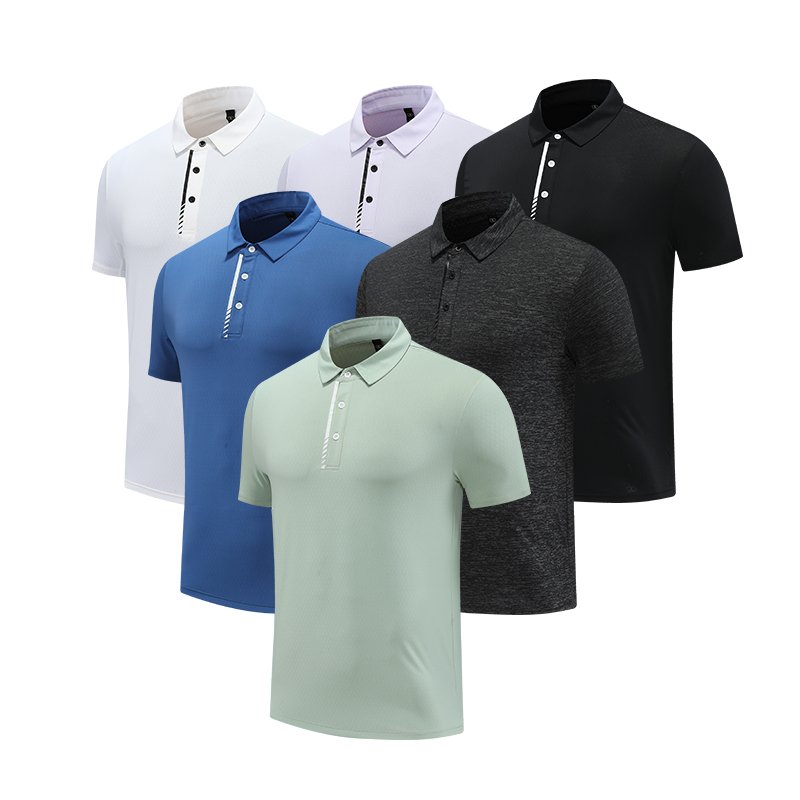 Man Polo T-shirt Ice Silk Stretch Golf Moisture Wicking Polo Sports Shirts For Men