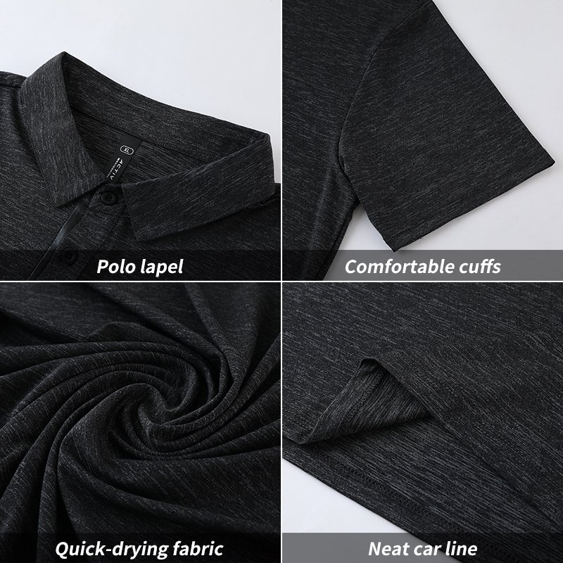 Man Polo T-shirt Ice Silk Stretch Golf Moisture Wicking Polo Sports Shirts For Men