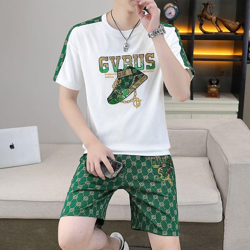 Men's Summer Short Sports Suit Fashion Short Sleeve Men's T-shirt And Shorts Set For Men