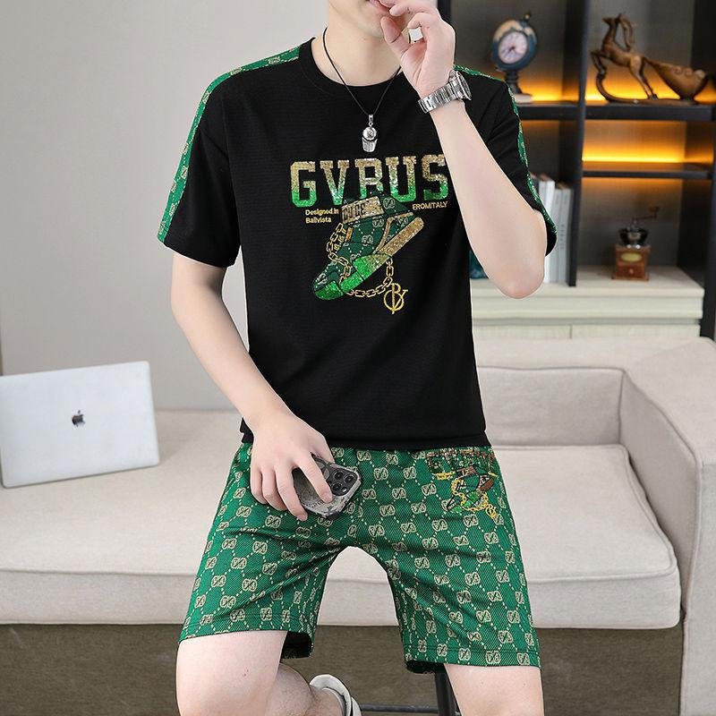 Men's Summer Short Sports Suit Fashion Short Sleeve Men's T-shirt And Shorts Set For Men