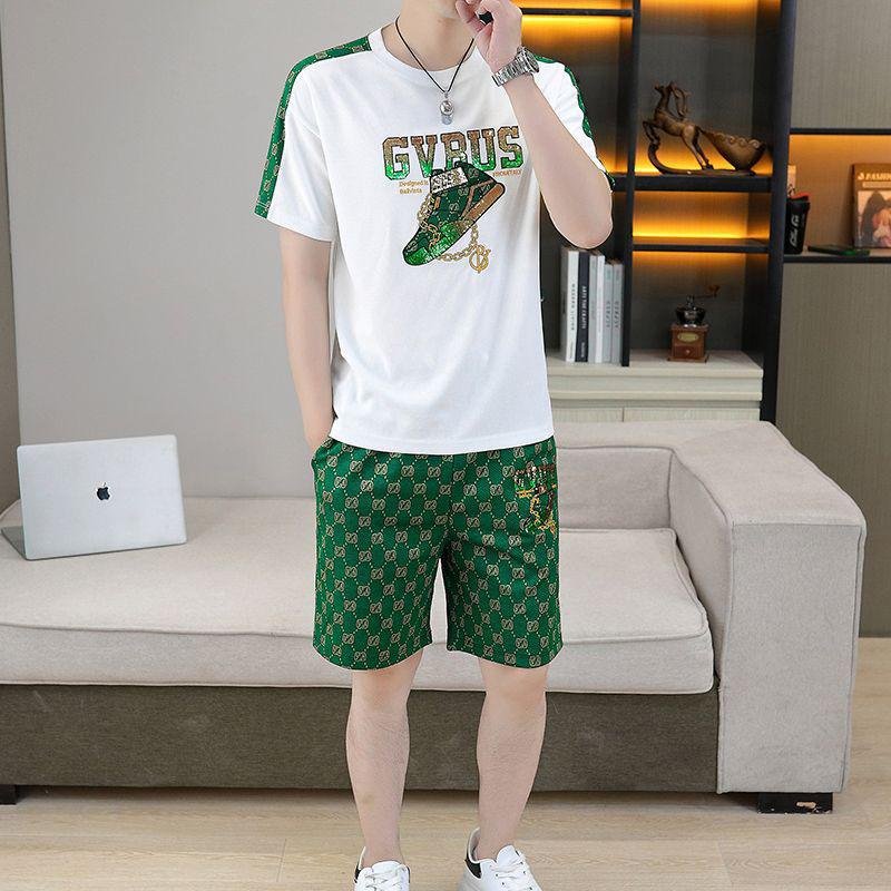 Men's Summer Short Sports Suit Fashion Short Sleeve Men's T-shirt And Shorts Set For Men