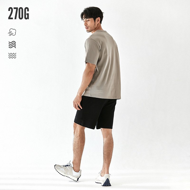 Direct Sale Fashion Solid Color Comfortable Custom Logo Print Men'S Round-Neck T-Shirts