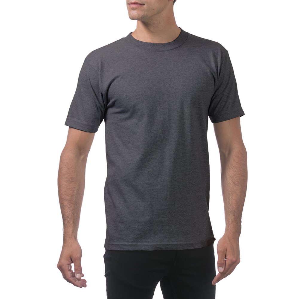 Pro Club Men's Comfort Short Sleeve Tee T Shirts Men's Heavyweight Short Sleeve T shirt Charcoal Heather