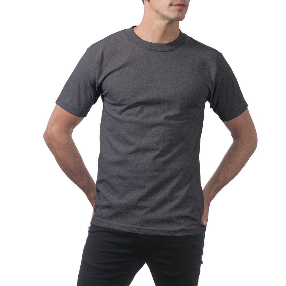 Pro Club Men's Comfort Short Sleeve Tee T Shirts Men's Heavyweight Short Sleeve T shirt Charcoal Heather