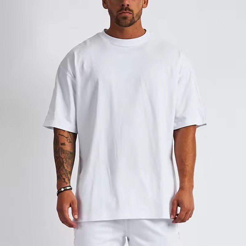 Blank Drop Shoulder T-Shirts For Men 100% Cotton Heavyweight Acid Wash Custom Logo Shirts Plus Size Oversized Men's t-Shirts