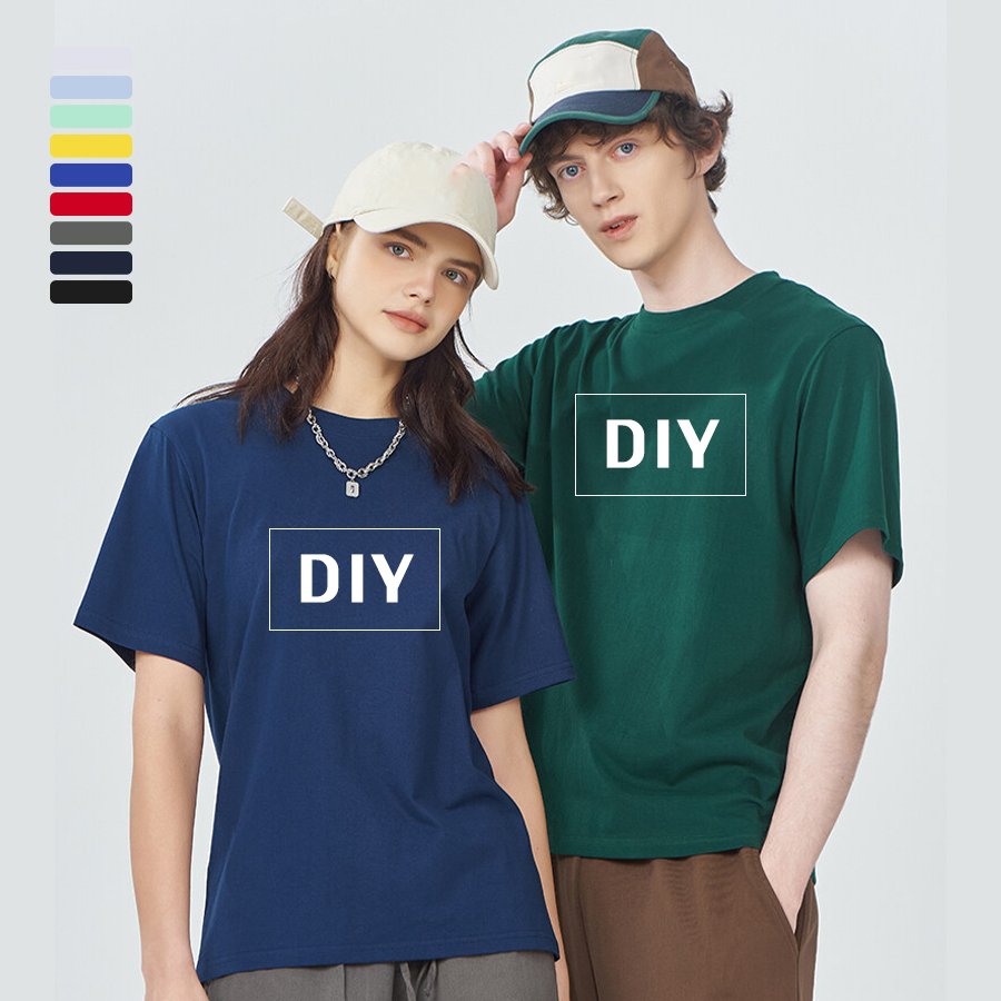 Custom Screen Print T-shirt Heavyweight 220gsm 100% Cotton Plain Men's T Shirt Oversized Style Custom Printing