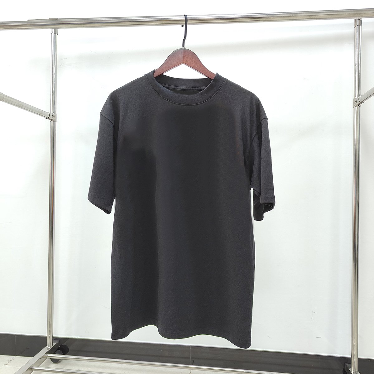 Black high quality short-sleeved T-shirt men's summer loose casual cotton tops digital flame printing bottoming shirt