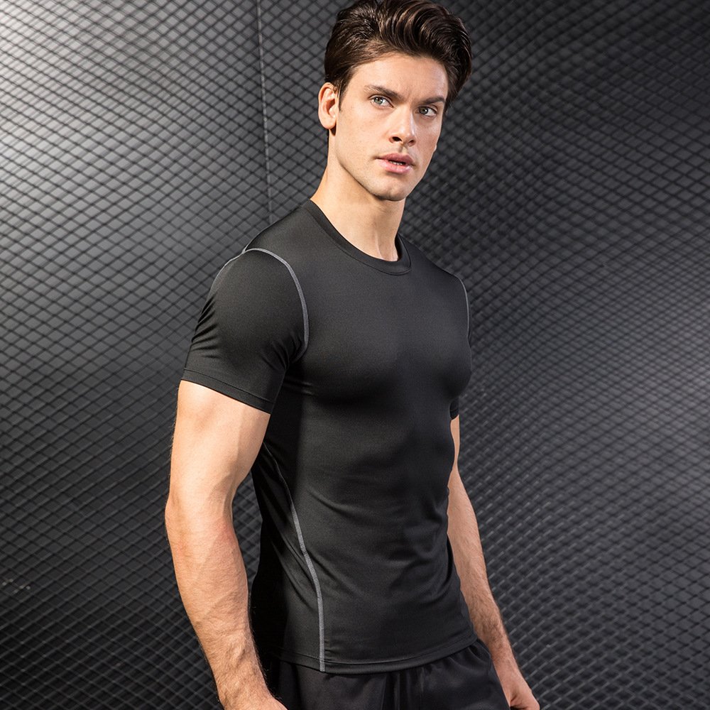 Teewe Gym Clothing T Shirt Manufacturer Wholesale High Quality Compressed Tight Sport Gym Fitted T-shirt for Men