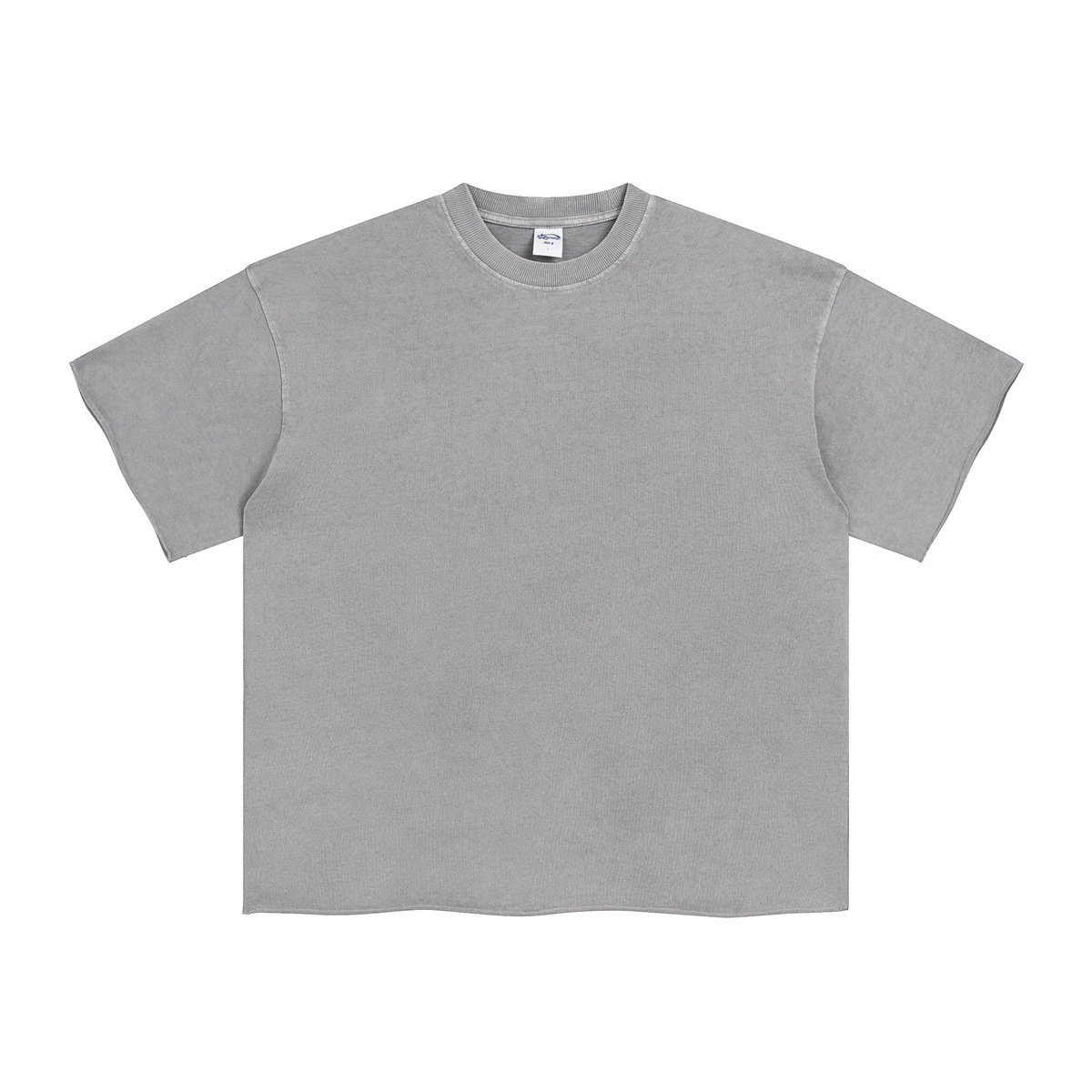 2024 High street spring and summer new wash water to do old curly hem men's short sleeve T-shirt American retro