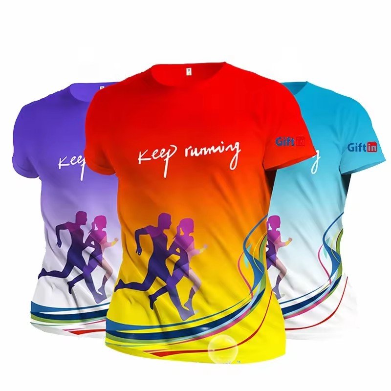Quality Crew Neck Culture Shirt Thermal Sublimation 100% Polyester Fibre Large Size Solid Colour Breathable Men's T-Shirt