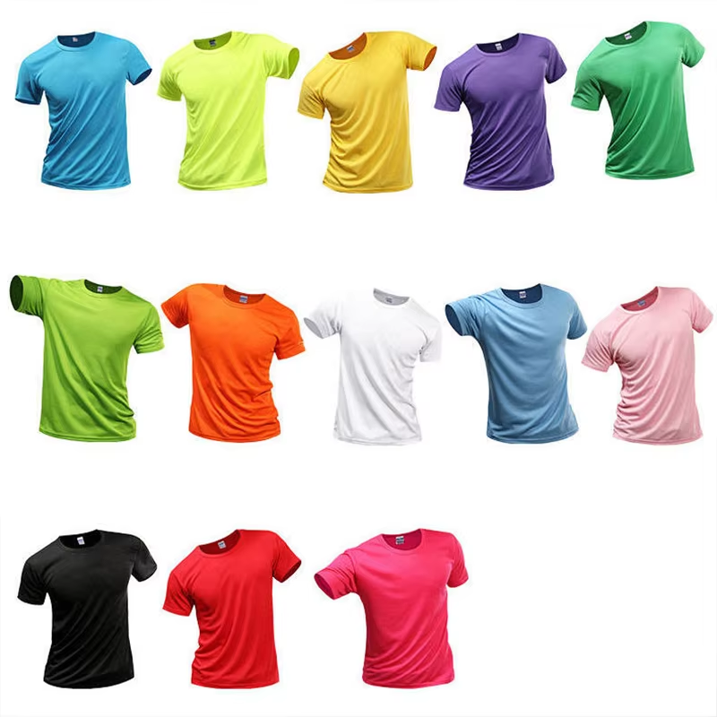 Quality Crew Neck Culture Shirt Thermal Sublimation 100% Polyester Fibre Large Size Solid Colour Breathable Men's T-Shirt