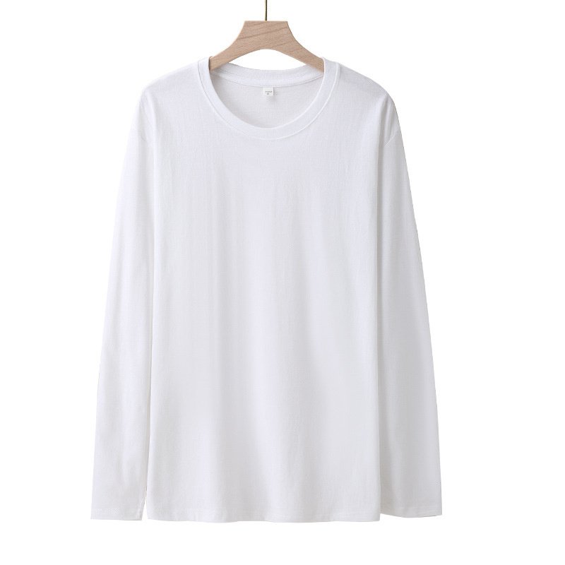 2024 New Pure Cotton Long Sleeve Solid Color Men's T-Shirts Custom Pattern Logo Printing Casual Regular Fit T-Shirt For Men